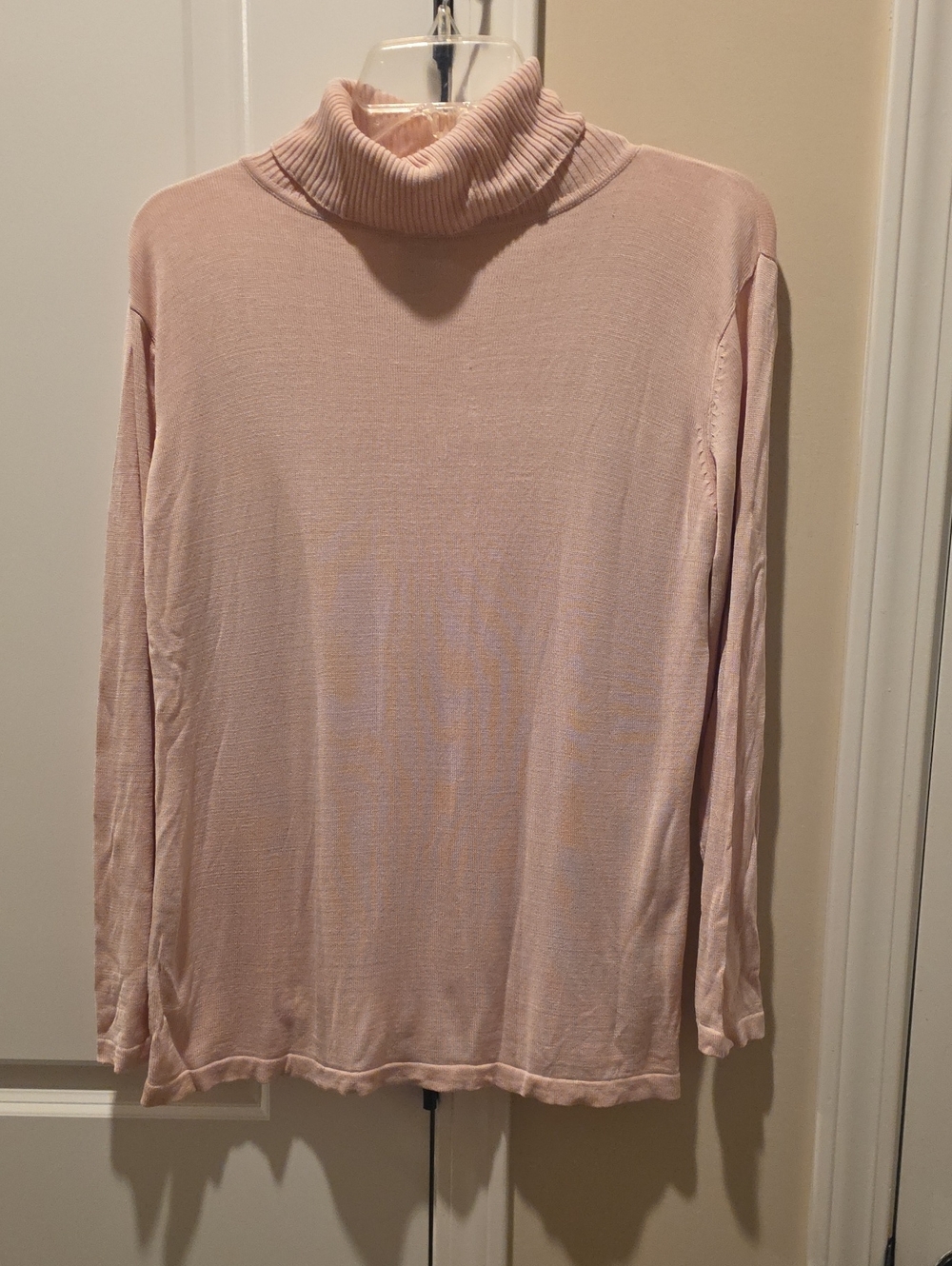 Joseph A. Soft Pink Silk Turtleneck Top